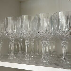 Made in France: Set of 12 Crystal Wine Glasses - Longchamp Cristal D’Arques